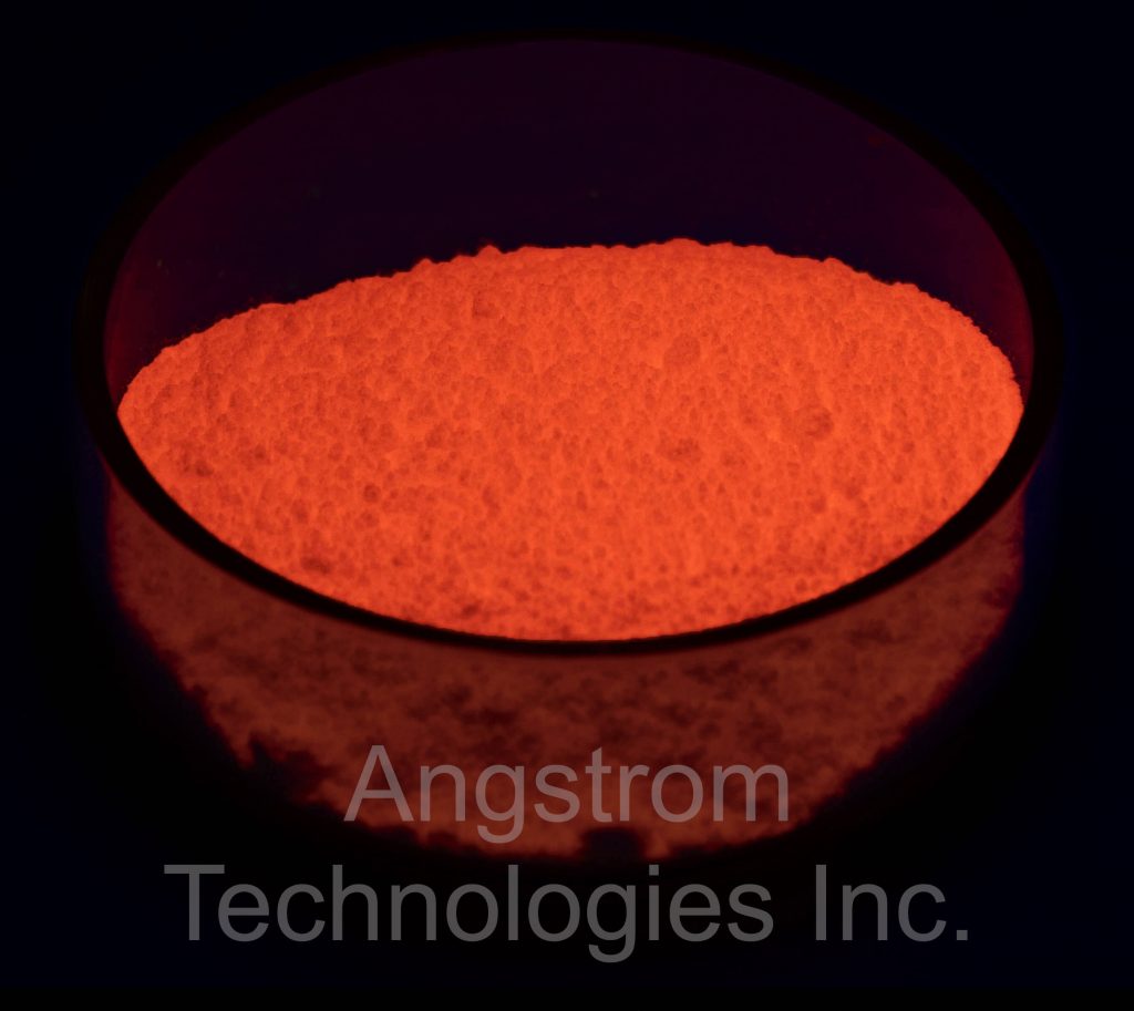 Orange powder in UV light