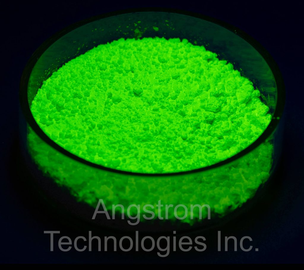 Light green powder in UV light