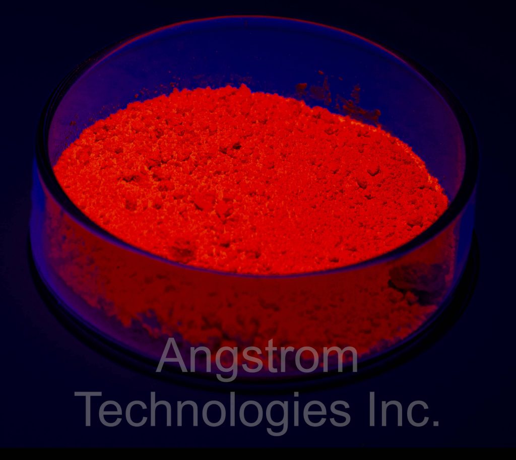 Red powder in UV light