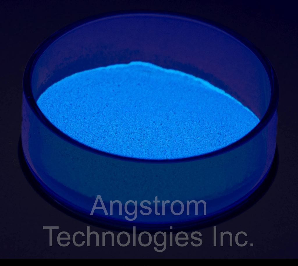 Blue powder in UV light