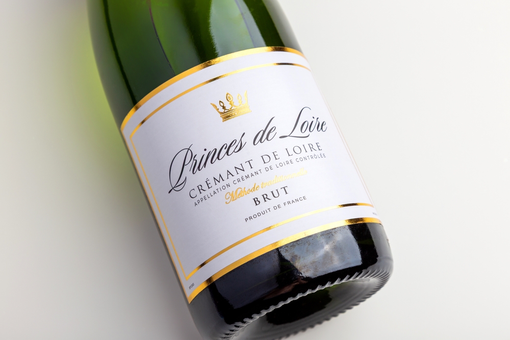 Close-up of a wine bottle label using invisible track and trace security