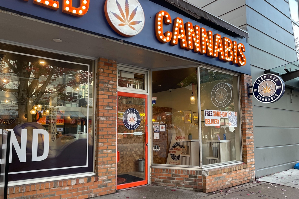 Exterior of a cannabis dispensary